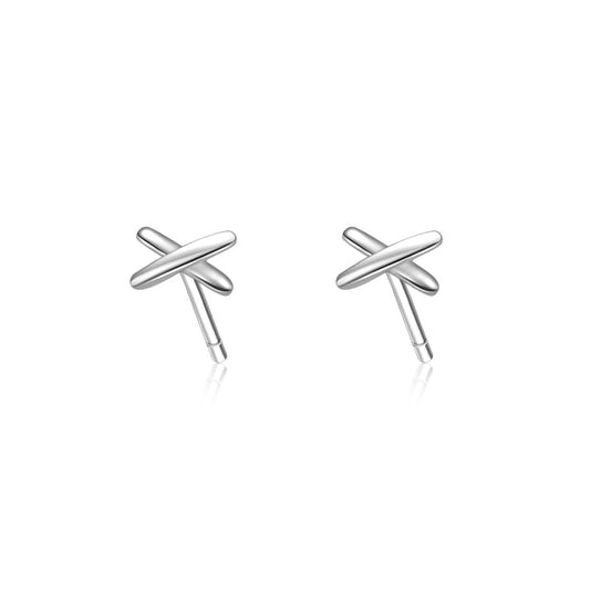 Silver Cross Stud Earrings