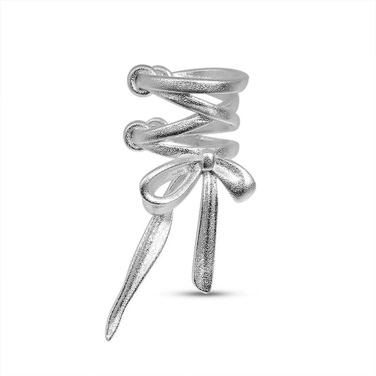 Stainless Steel Ribbon Bow Ear Cuff