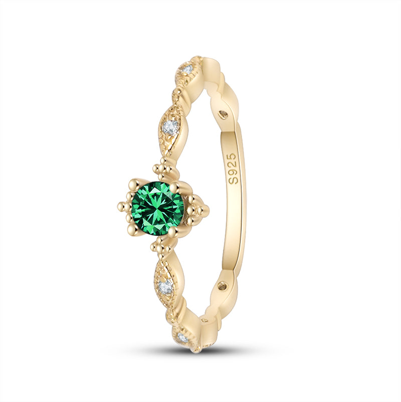 [Woo Jewelry] Green Oasis Zirconia Ring Silver