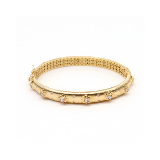 Golden Radiance Starry Zirconia Bangle