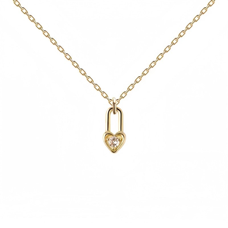 Heart Lock Gold Pendant Necklace