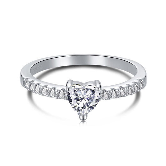 [Woo Jewelry] Heart Zirconia Silver Ring