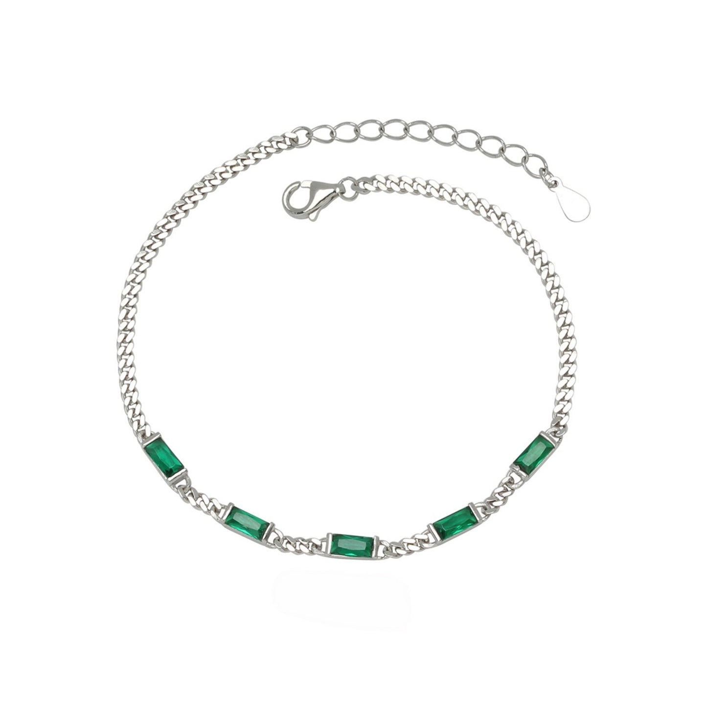 Emerald Chic Silver Bracelet