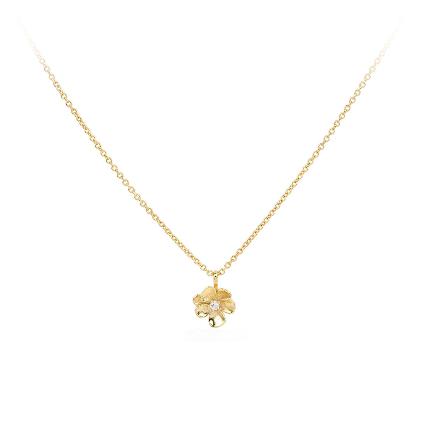 Golden Blossom Charm Pendant Necklace