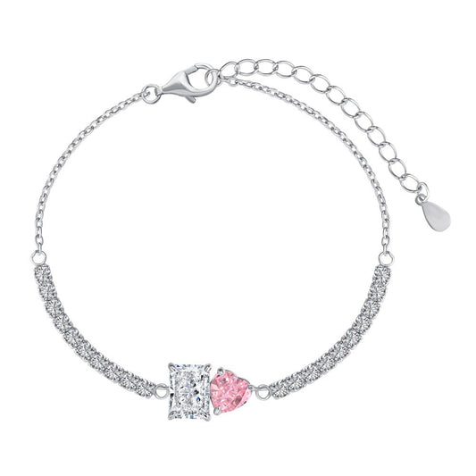 Sparkling Romance Dual Pink Zirconia Bracelet