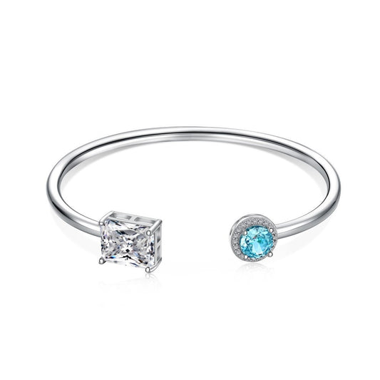 Duo Radiance Open Aqua Zirconia Cuff