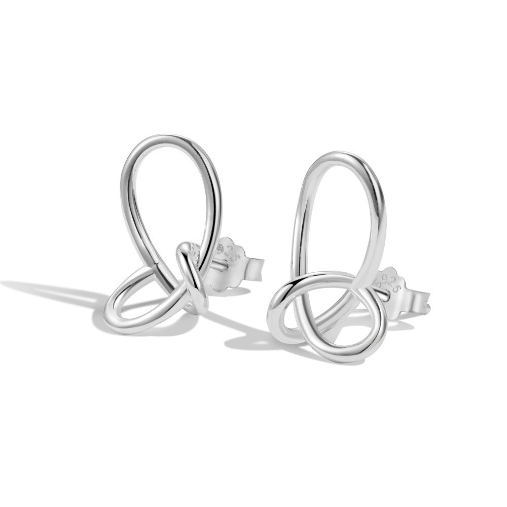 Silver Knot Earrings