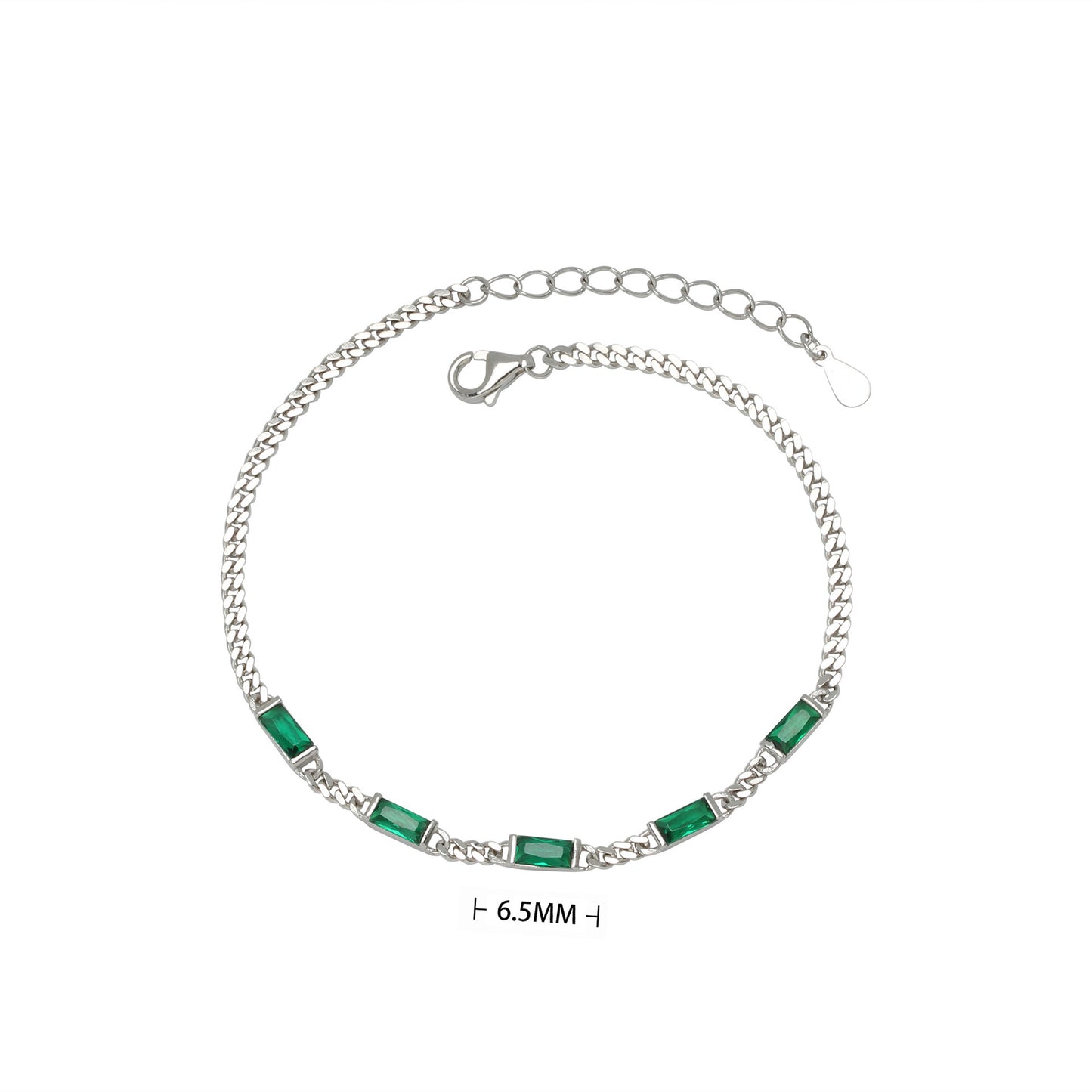 Emerald Chic Silver Bracelet