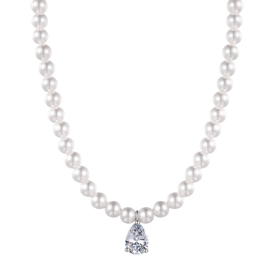 Pearl and Teardrop Zirconia Necklace