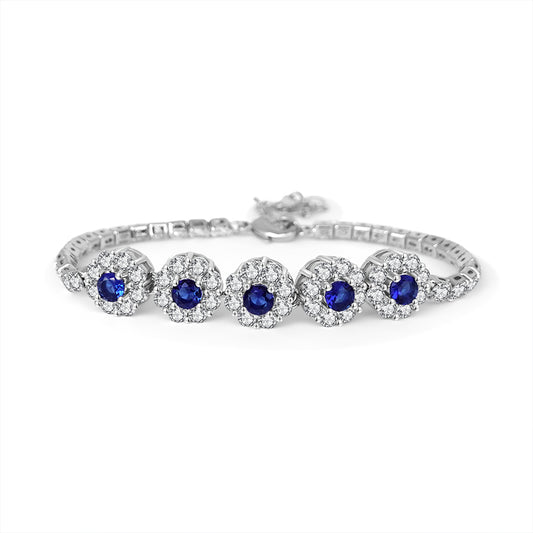 Crystal Azure Blossom Zirconia Bracelet