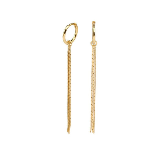 Long Chain Drop Gold Earrings